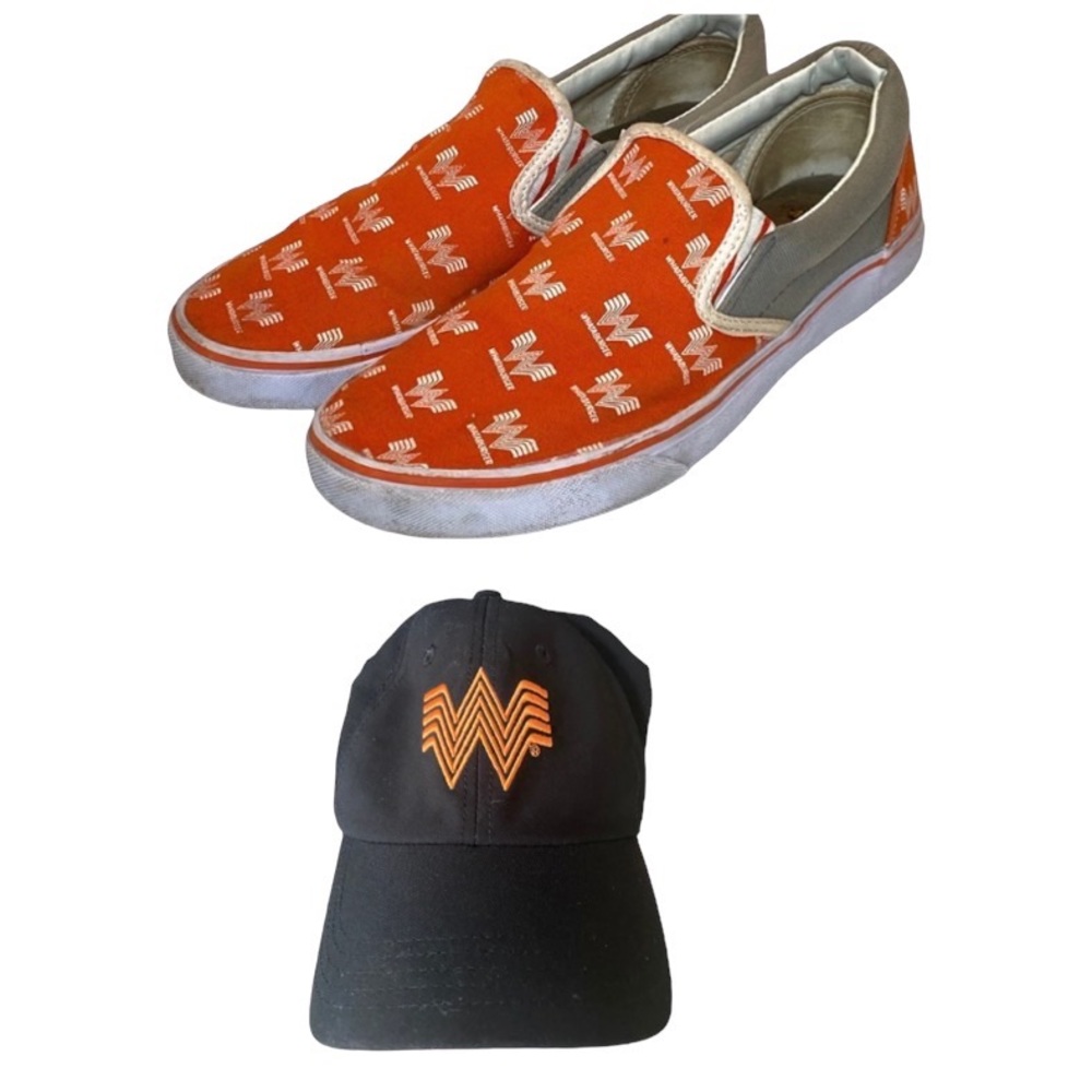 Whataburger Sneakers Hat Slip On Shoes Novelty Texas Fast Food Hamburger